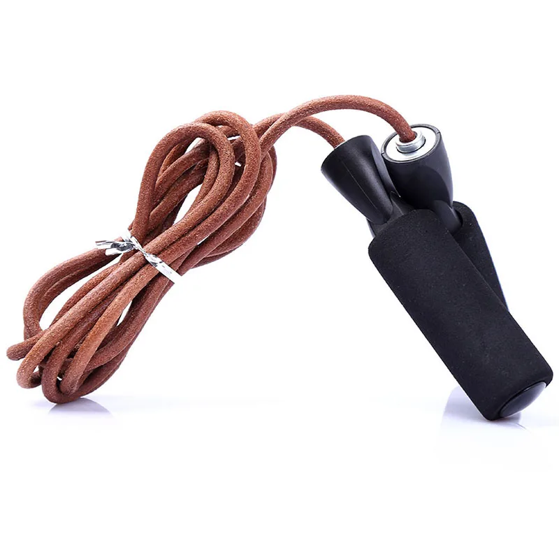 Leather Jump Rope Women And Men Skipping Skip Ropes Adjustable Length Workout Speed Aerobic Exercise Training Fitness Boxing MMA