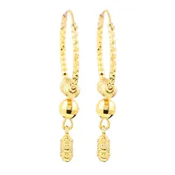 Gold Color Flowers Earrings for Women Girls Jewelry Africa Earring Arab Jewelry Gifts