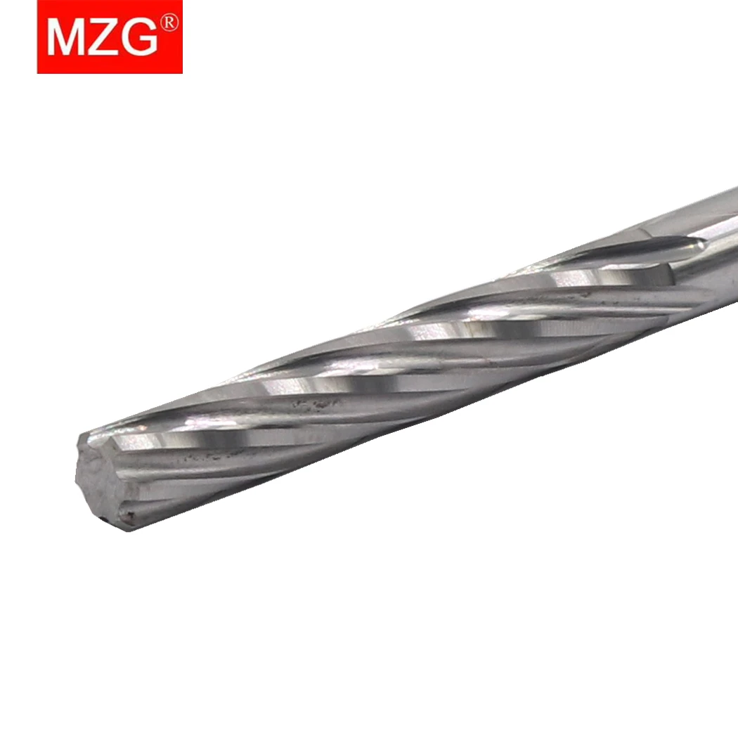 MZG  1PCS HRC55 6 Flute Spiral Flute CNC  4 5  6 8 12 mm Lathe Machining Carbide Milling Tungsten Steel Milling Cutter Reamer