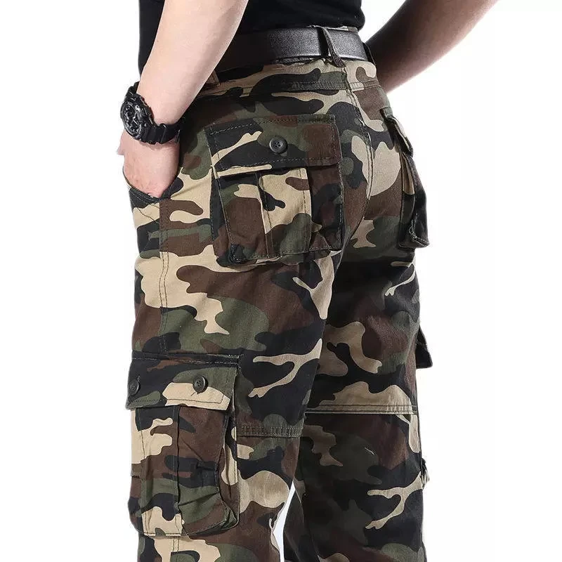 Men's Spring Baggy Cargo Pants Work Overalls Tactical Multi-Pocket Casual Cotton Pants Male Army Straight Slacks Long Trousers view 5