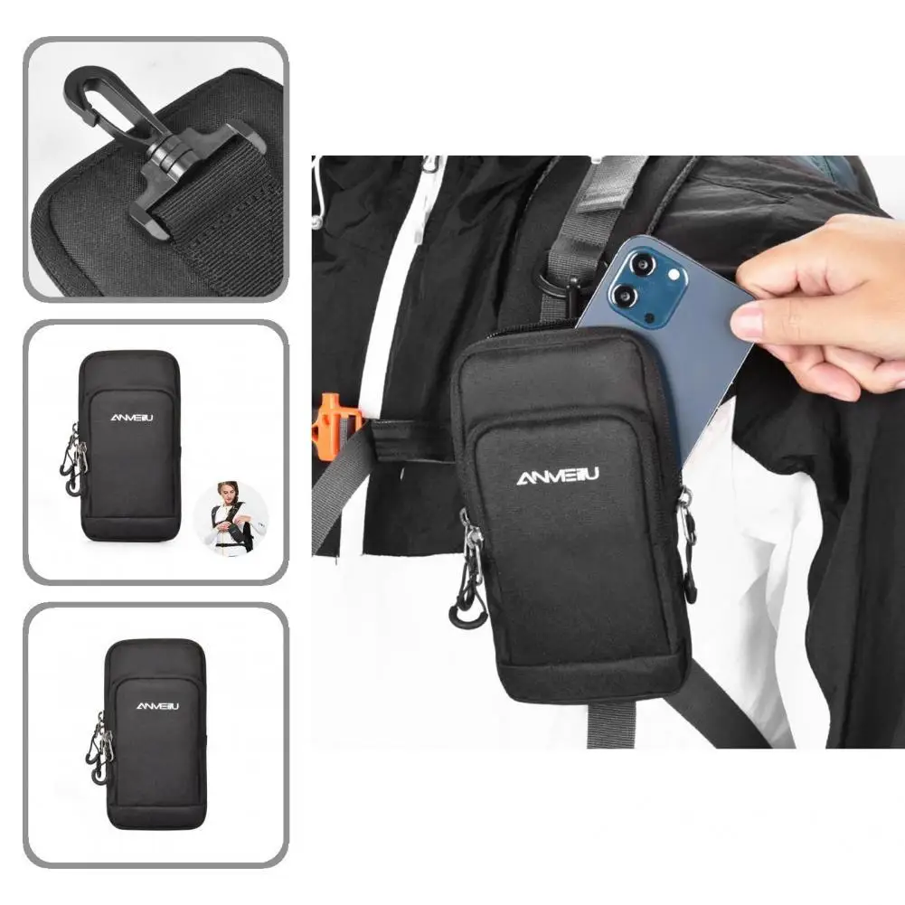 Cloth Phone Pouch Sport Supplies Phone Holder Polyester Smooth Zipper  Practical Bag Clip Phone Pouch with Belt Clip