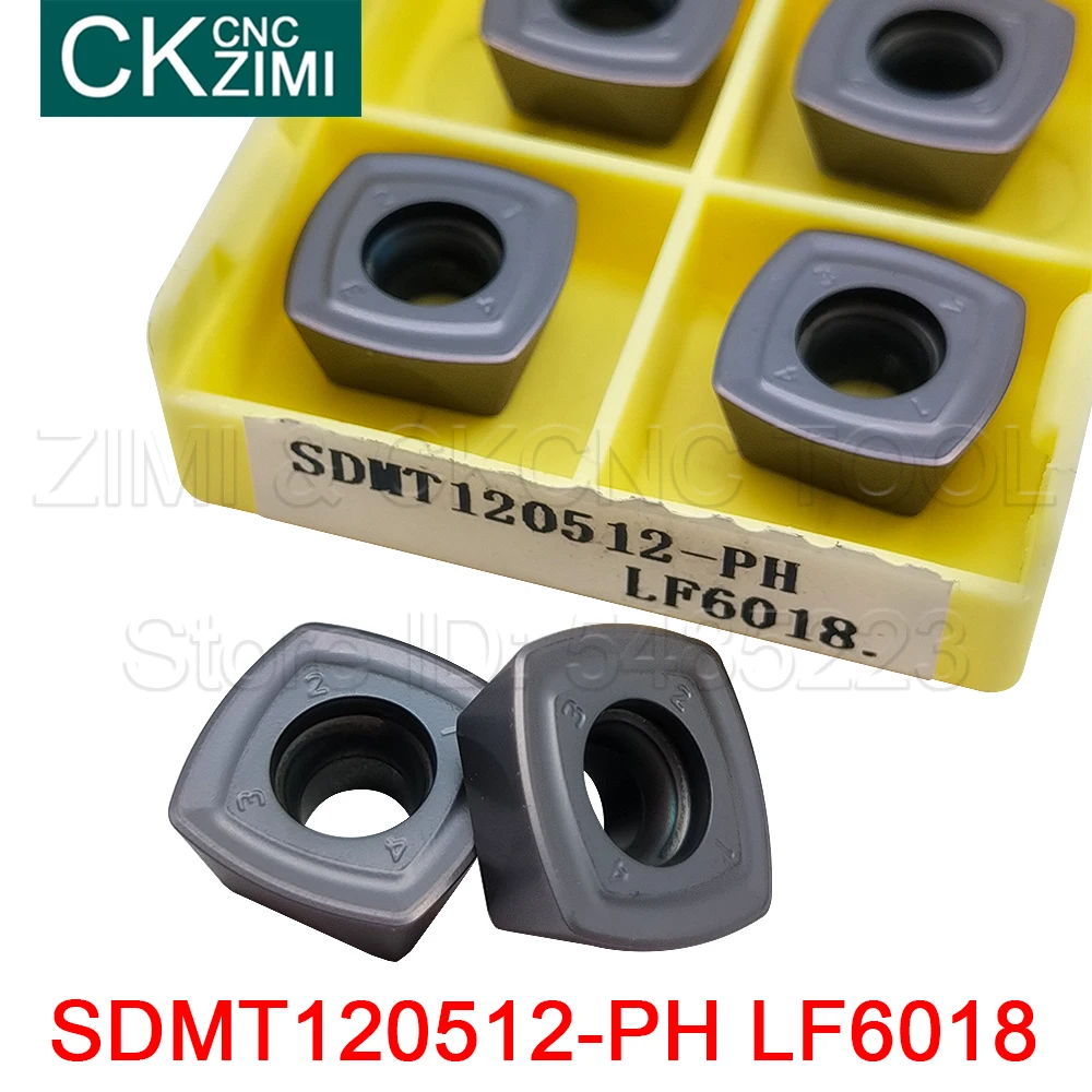 10 P SDMT120512-PH LF6018 คาร์ไบด์ FEED Fast มิลลิ่งเครื่องกัด CNC เครื่องมือ SDMT เครื่องมือสำหรับสแตนเลส