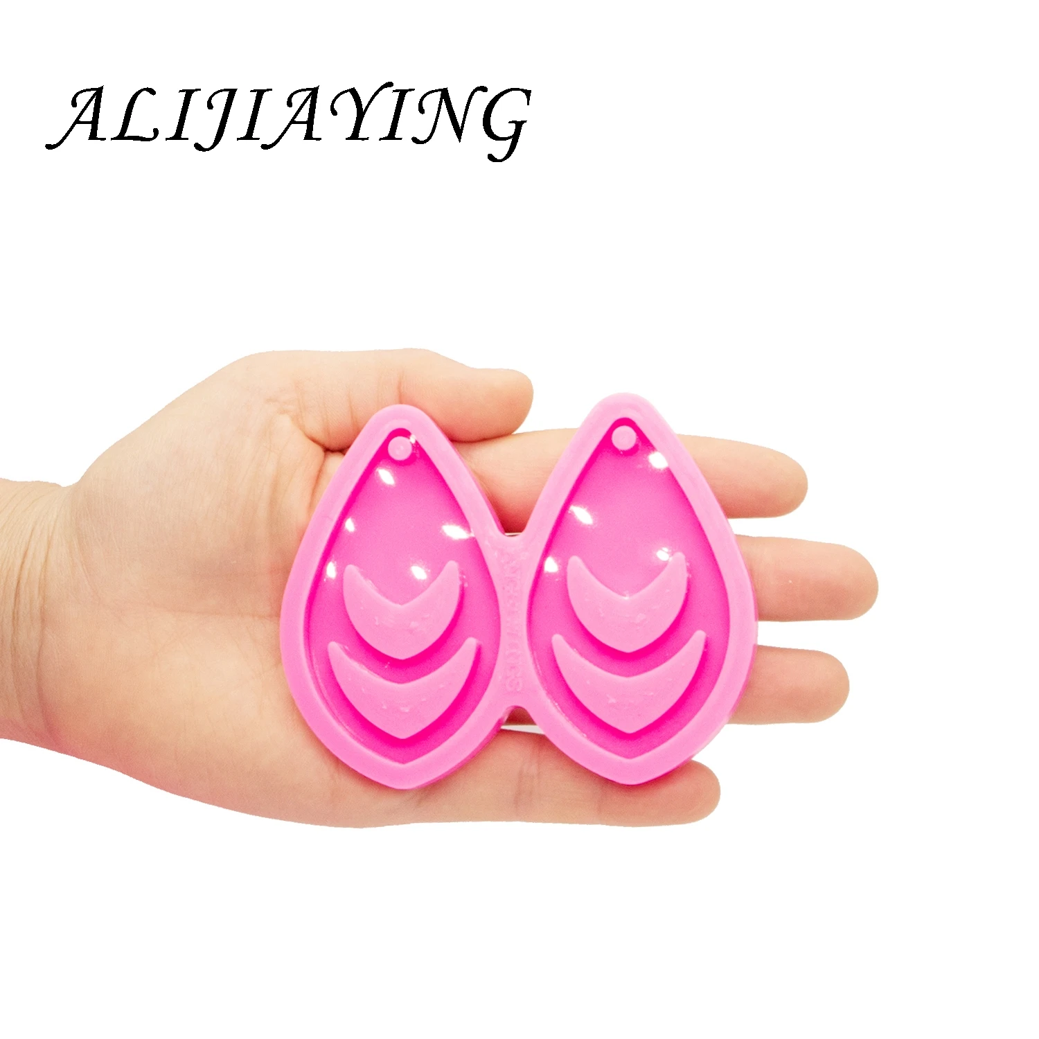 Shiny Hollow lace Tear Drop Hoop Earrings Resin Molds Silicone Craft DIY Epoxy for Jewelry DY0431