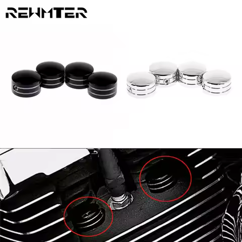 4PCS Motorcycle Black/Chrome Spark Plug Head Bolt Cap Cover Plug Aluminum For Harley Twin Cam Touring Sportster 883 Street Glide