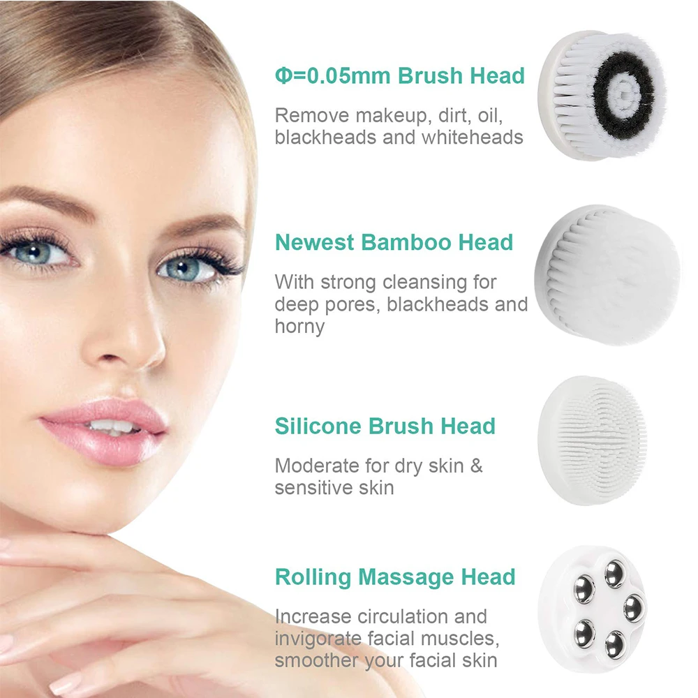 Sonic Facial Cleansing Brush Exfoliator Waterproof Face Scrubber Skin Care Tools Facial Massger For Dropshipping