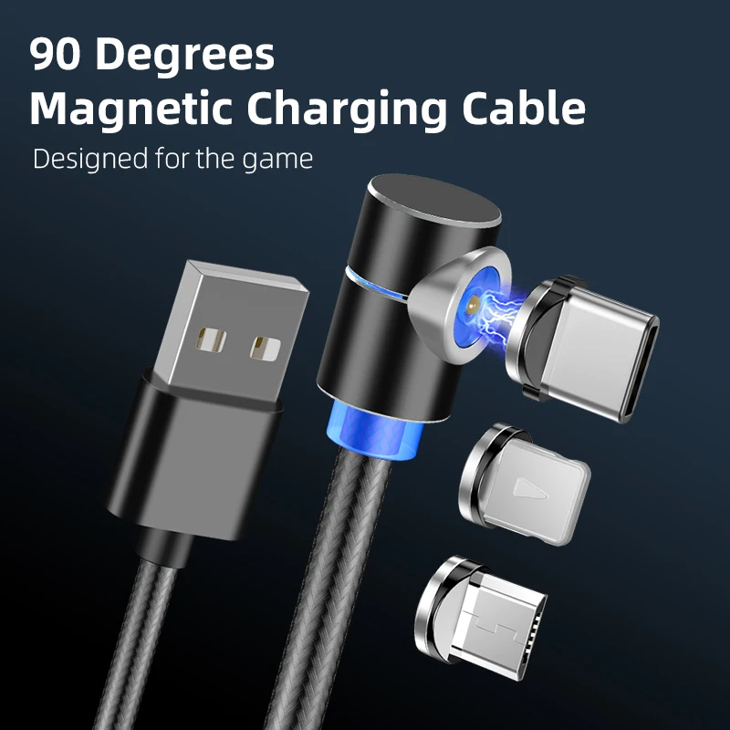 Aufu-cabo carregador magnético micro usb tipo c, para carregamento rápido de iphone e xiaomi, compatível com samsung