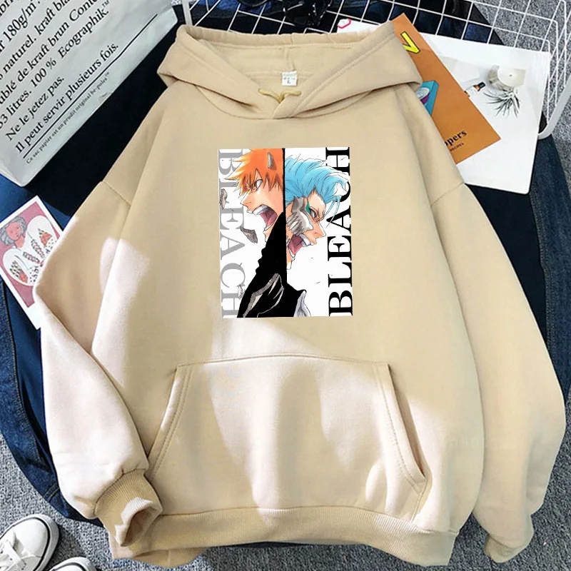 Hot Anime Bleach Kurosaki Ichigo Hoodie Men/Women Casual Fashion Sweatshirts Unisex Streetwear Harajuku Clothes Oversize Tee Top