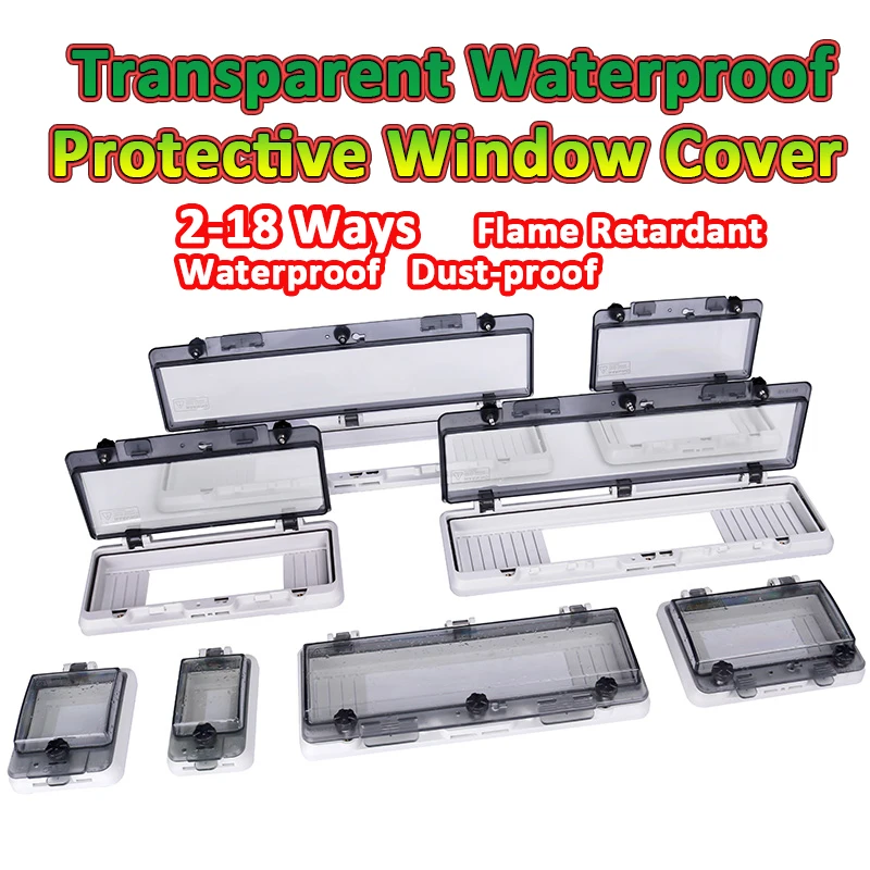 

Transparent IP67 Waterproof Protective Window Cover 2-18 Ways Circuit Breaker Switch Box Protection Electric Junction Box Panel