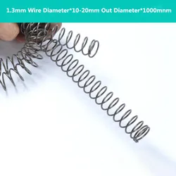 2PCS Thin Long Compression Spring Steel Extension 1.3mm Wire Diameter 10-20mm Outer Diameter 1000mm Length for Hardware And Tool