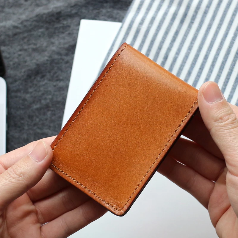 Luxury Business Card Case Men Cowhide Leather Top Quality Women Simple Credit Card Wallet Casual Mini Storage Coin Pouch