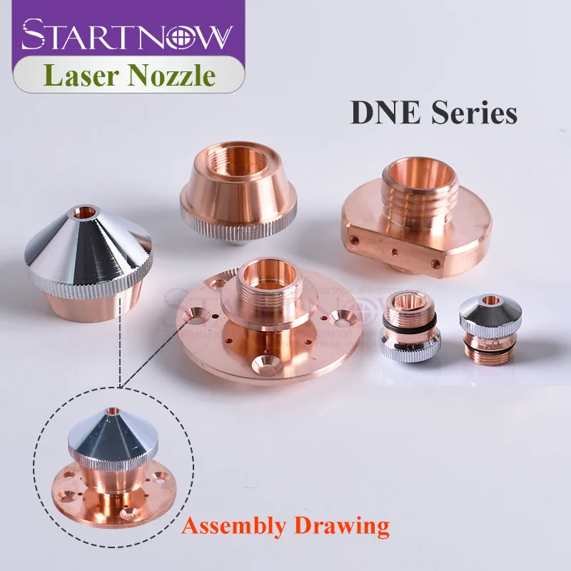 Startnow DNE Fiber Laser Nozzle And Connector Base Caliber 1.5 5.0 Metal Laser Cutting Nozzles Machine Head Holder Spare Parts