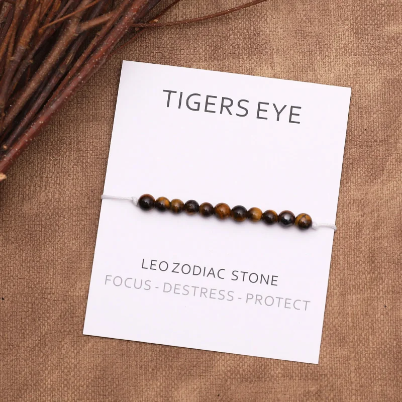 ليو زودياك الرغبات سوار ليو جوهرة سوار حجر عين النمر الصداقة سوار بلورات استشفاء هدية عيد ميلاد للنساء #6