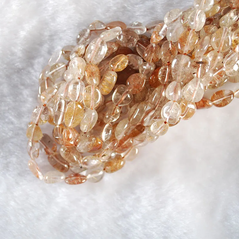 RutilatedQuartz  Loose Beads For Jewelry Making DIY Necklaces Bracelet