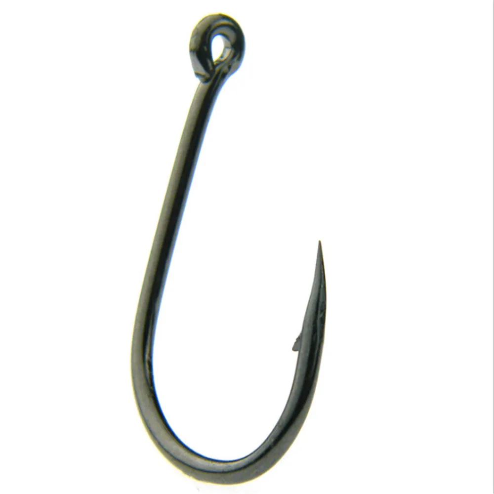 100pcs/Box High Carbon Steel Fishing Hooks Barbed  3#-12# Series Worm Pond Fishing Bait  Holder Jig Hooks Hole Accessories