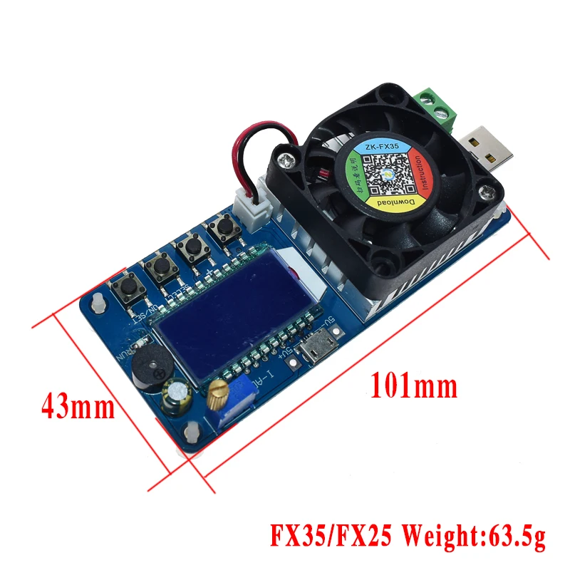 25W 35W 4A/5A obciążenie prąd napięcie zasilania Tester USB ochrony LCD wyświetlacz HD rezystor regulowany odciążający