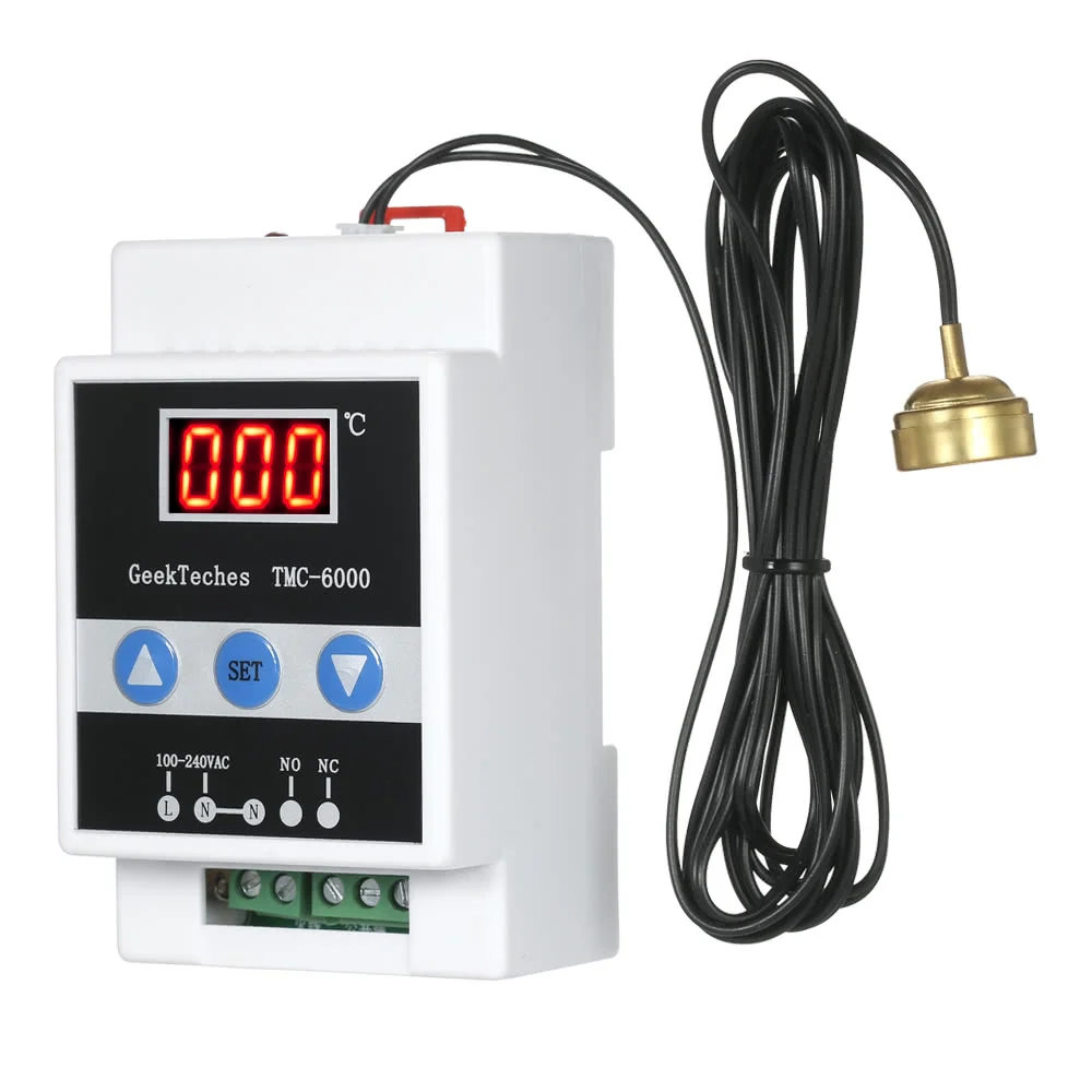 GeekTeches TMC-6000 110-240V Guide Rail Digital Temperature Controller Thermostat Refrigeration Heating Temperature Control 1 Re