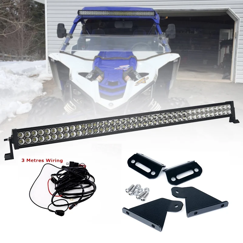 مستقيم LED ضوء بار مع العلوي LED ضوء بار ، تصاعد بين قوسين ل UTV 2016-2018 ياماها YXZ 1000R ، 40in ، 240 واط #1