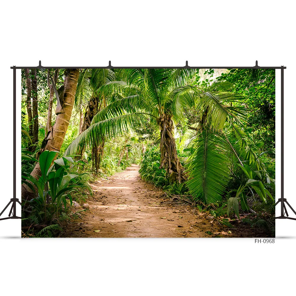 Summer Jungle Forest Backdrops For Photography Tropical Palm Tree Baby Shower Holiday Party Photo Studio Photophone Backgrounds