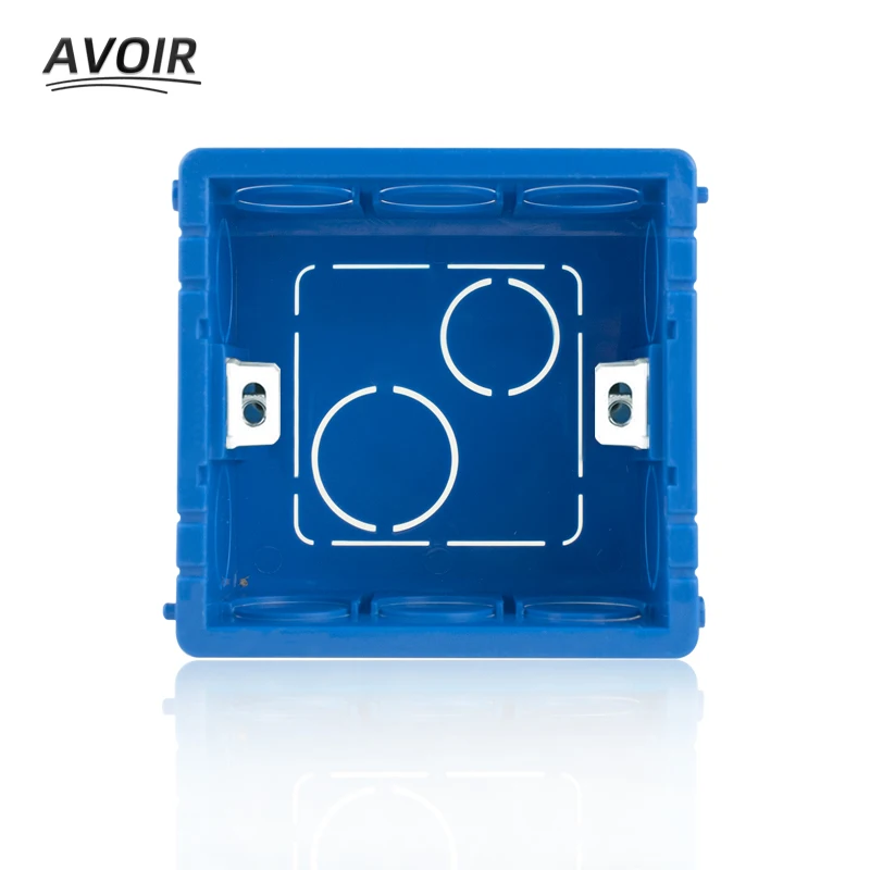 Avoir 86 Type Square Cassette Mounting Box Wall Socket Switch Wire Dark Box Installation Box Blue Red White Plastic Junction Box