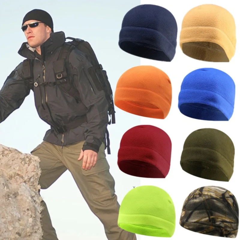 Unisex Winter Warm Polar Fleece Caps Outdoor Sports Hiking Cycling Skiing Hat Cap Windproof Soft Beanie Women Men Bike Hat Caps