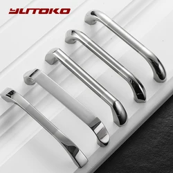 YUTOKO-tiradores de puerta modernos para armario, manijas y pomos de armario de cocina, herrajes plateados para muebles, tiradores de cajón