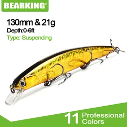 BEARKING na sztuczne przynęty wędkarskie minnow jakości woblery przynęty 13cm 21g zawieszenie gorący model crankbaity popper