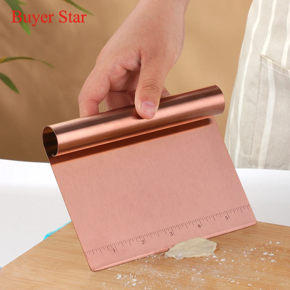 1PC Metal Scraper Cake Stainless Steel Dough Cutter Manual Pastry Spatulas Pizza Scraper Baking Pastry Tools Kitchen Accessories