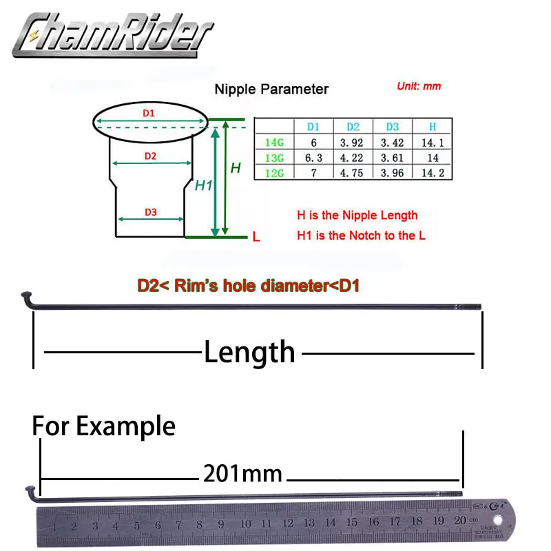 Customized Custom Made Spoke Radius knitting Needle Stainless Steel 12G 13G 14G Black Sliver Bicycle Electric Bike Copper Nipple