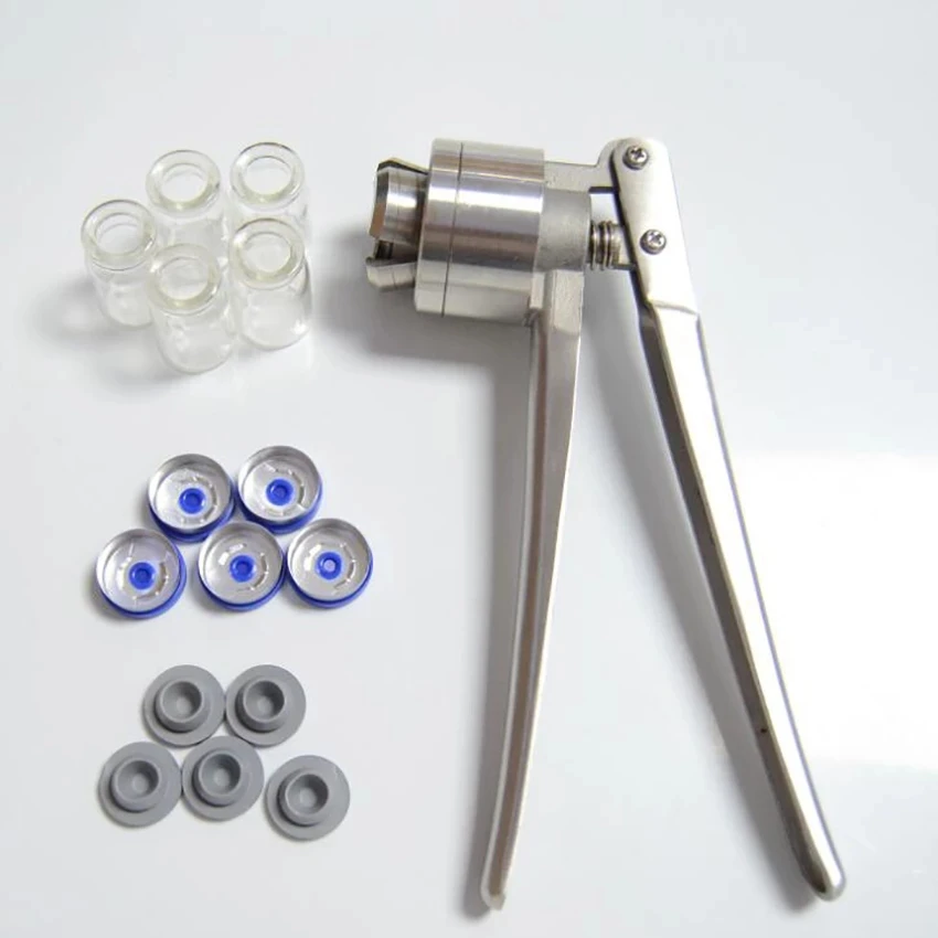 Stainless Steel Manual Crimper Vial Bottle Cap Sealer For 13/15/20mm Aluminum Plastic / Aluminum Handheld Bottle Sealing Machine