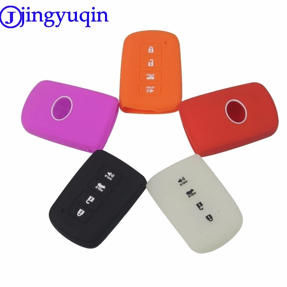 jingyuqin 4 Buttons Car Silicone Remote Key Cover Case For Toyota Camry Avalon Rav4 Highlander 2012 2013 2014 2015