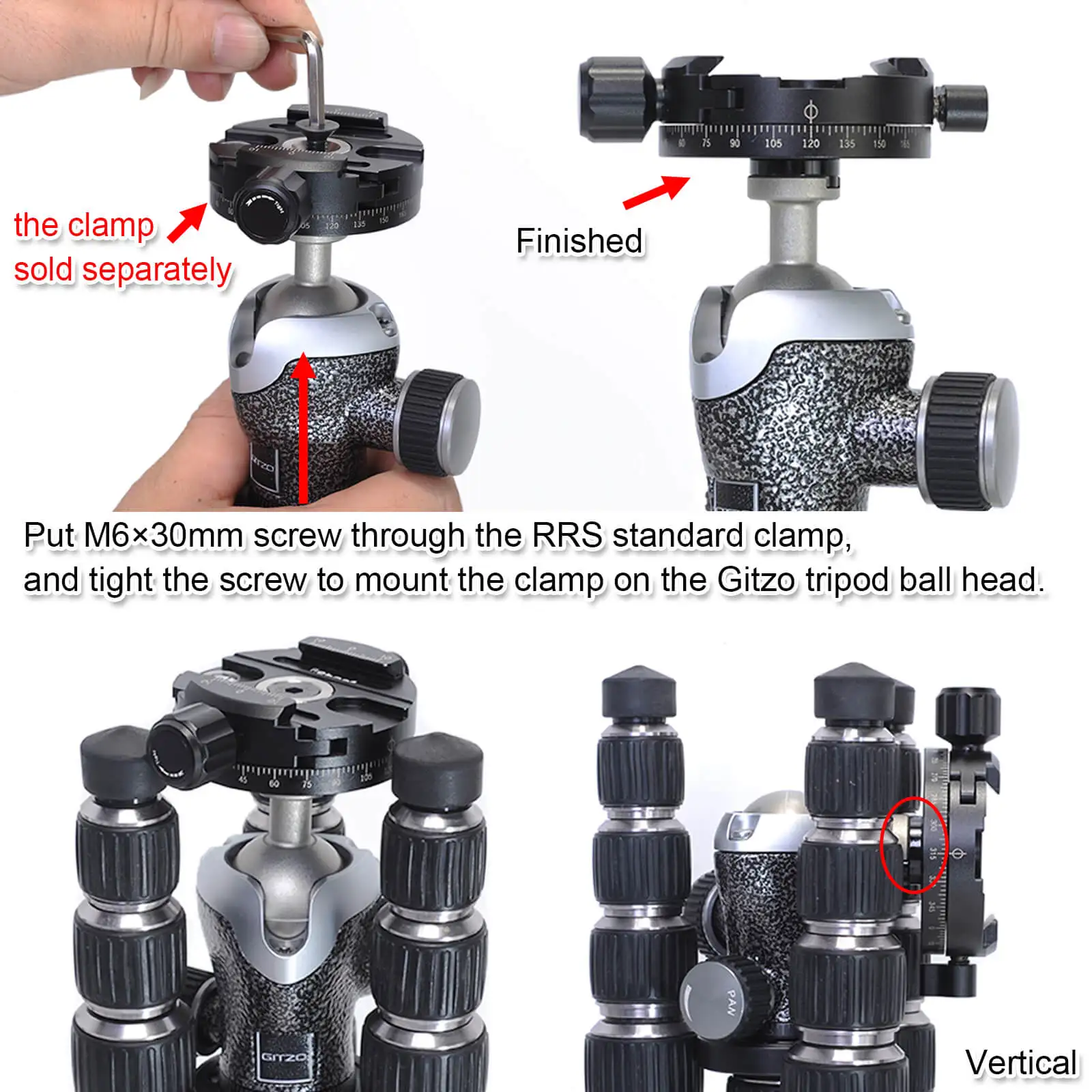 Arca-Swiss Quick Release Clamp Converter Adapter for Tripod Ball Head of Gitzo 82TQD 82QD, Manfrotto MH490 492 MH054 055 MHXPRO