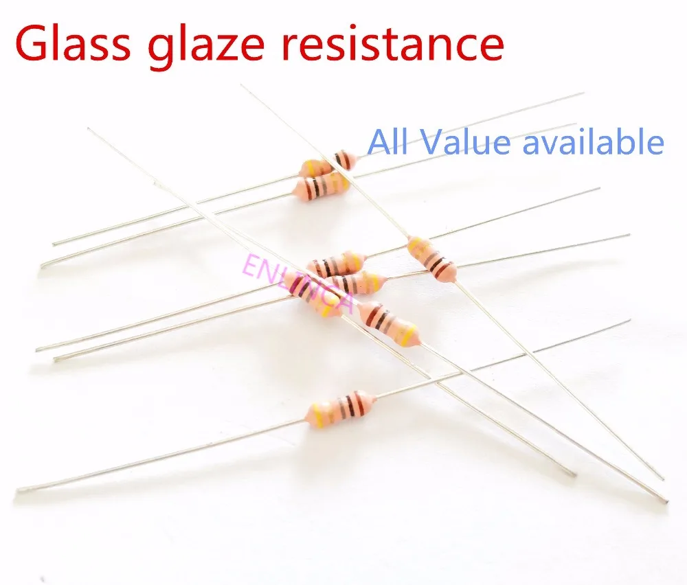 

10pcs RI40 1/4W 1M 2M 5M 10M 22M 50M 100M ohm Glass glaze resistance Thick film resistors 5% 1000MR ohm