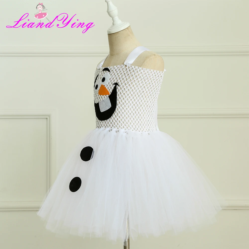 Snowman Queen Dress Friend Costume Cosplay Kids Tulle Cute Gown Christmas Birthday Princess Tutu Dresses