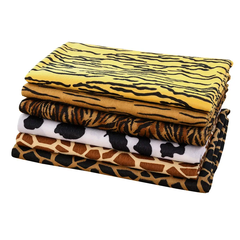 Thin Plush Fabric In Winter Cheap Brushed Leopard Print Fabric For Stage Costumes And Toy Dolls 45*150cm  KTJ1226