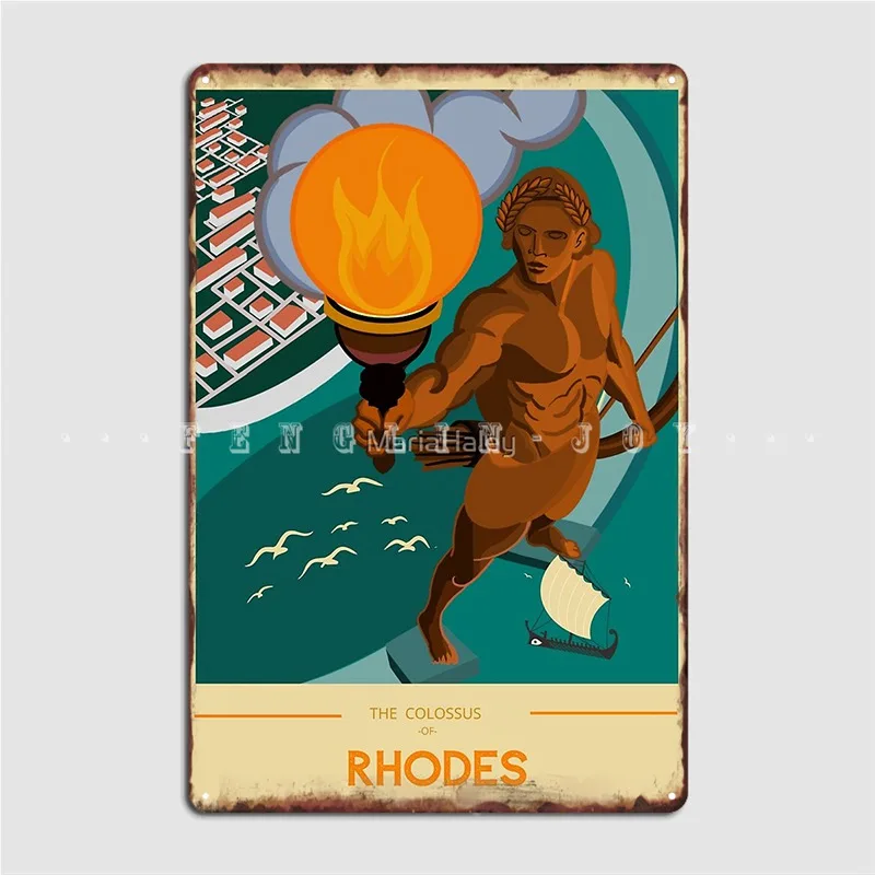 Rhodes Metal Plaque Poster Wall Decor Cinema Garage Pub Garage Decoration Tin Sign Poster