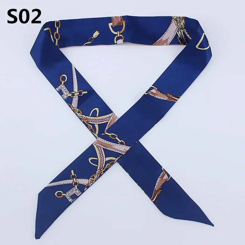 Small long skinny scarves 2020 new silk scarf women fashion Cashew print handle bag ribbons femme neckerchief head scarfs tie