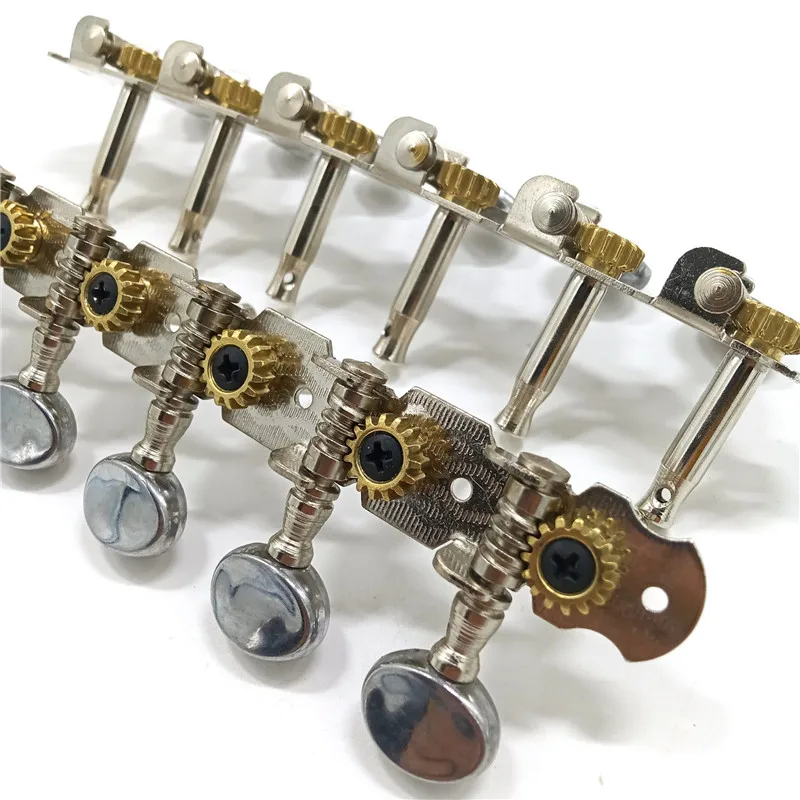 EIN Set 6R6L Chrome String Tuner Tuning Pegs Keys Mechaniken Für 12 Saiten Gitarre Zubehör Teile Mit Runde Taste – Detail 5