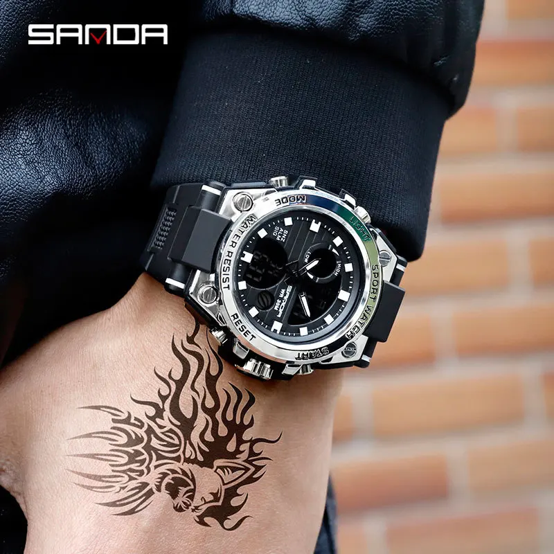 SANDA Watches 739 Men Sports Watches Military Quartz Watch Men Waterproof S Shock Clock Man Watch relogio masculino reloj hombre