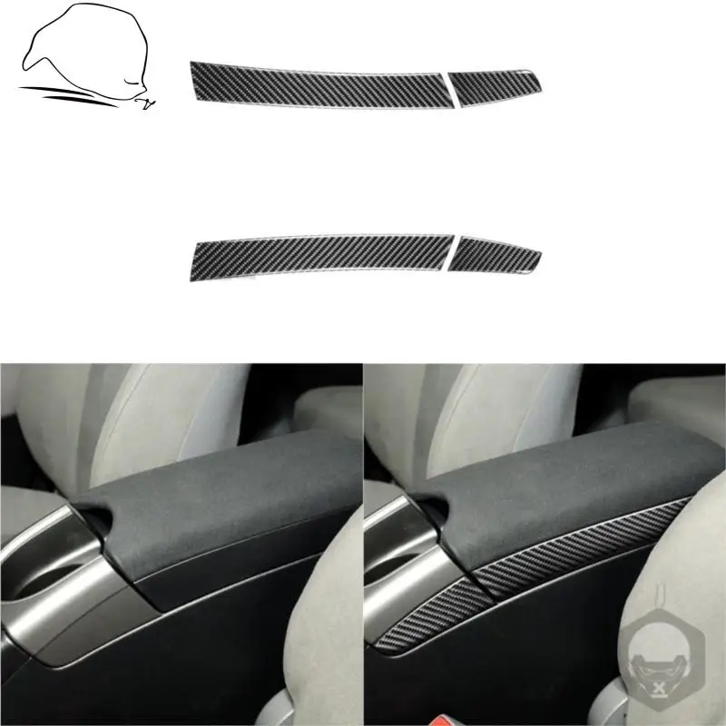 

Black Carbon Fiber For Toyota Prius XW30 ZVW30 ZVW35 Armrest Panel Cup Holder Trim Stickers Strip Car Interiors Accessories