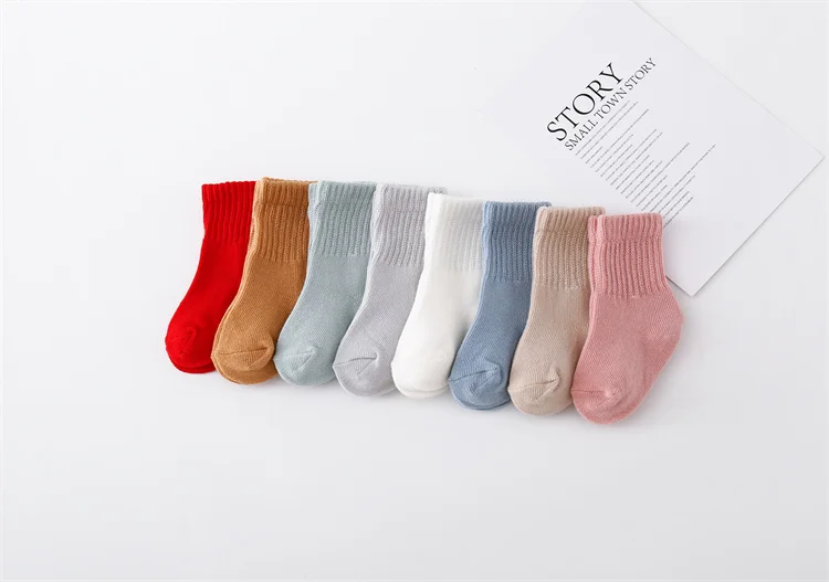 6 Paare/satz Neugeborenen Baby Junge Mädchen Socke Baumwolle Solide Weichen Säuglings Kleinkind Socken für Mädchen Jungen Frühling Herbst Baby Socke 0-12 monat – Detail 3