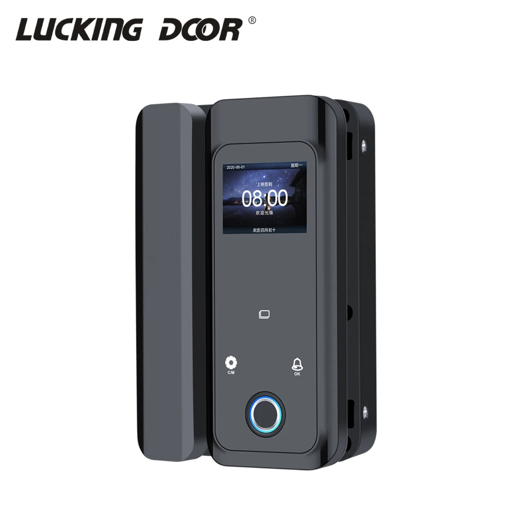 RFID Lock for Office Glass Door RFID CARD LOCK Smart Door Lock black fingerprint lock single and double door open 2000 Users