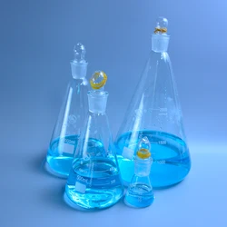 50-2000ml Glass conical flask with cap Glass Erlenmeyer Flask glass  for laboratory triangle flask Boro 3.3 glass