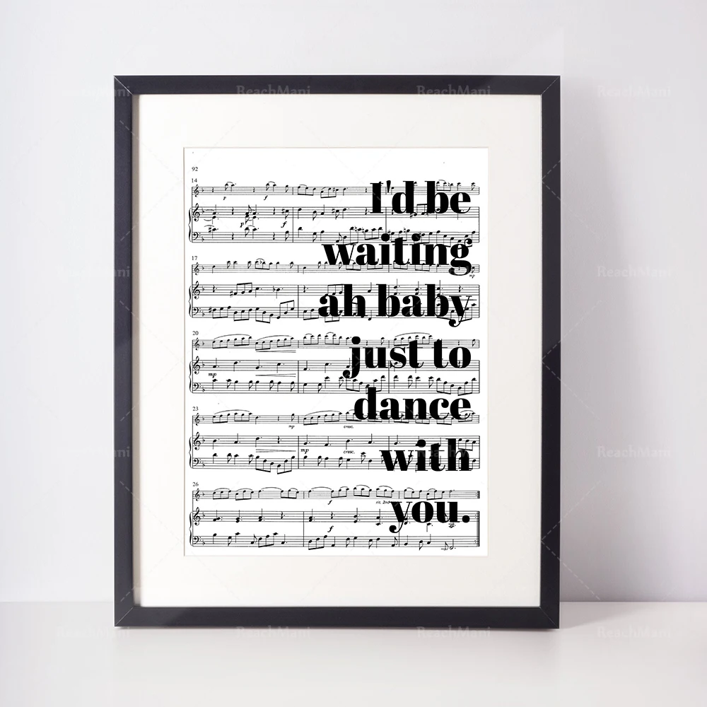 Lyrics sheet music art printing, art song lyrics art, Valentine's Day gift
