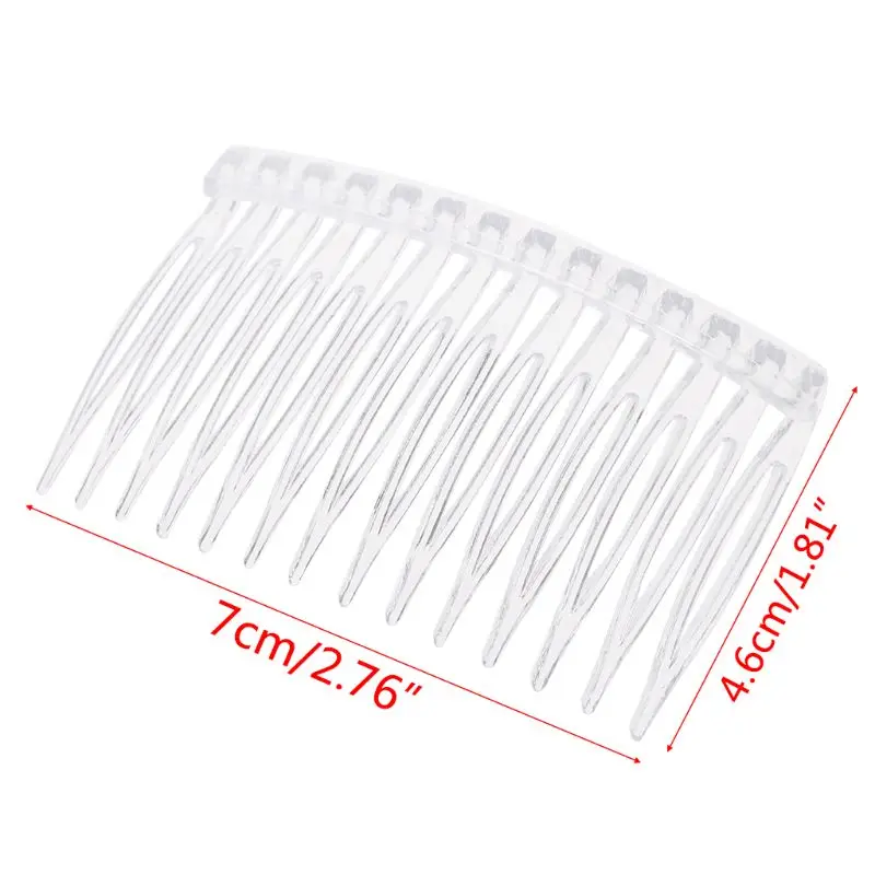 20Pcs/Lot Clear Plastic Hair Side Combs Pin Barrettes Hair Comb Accessories