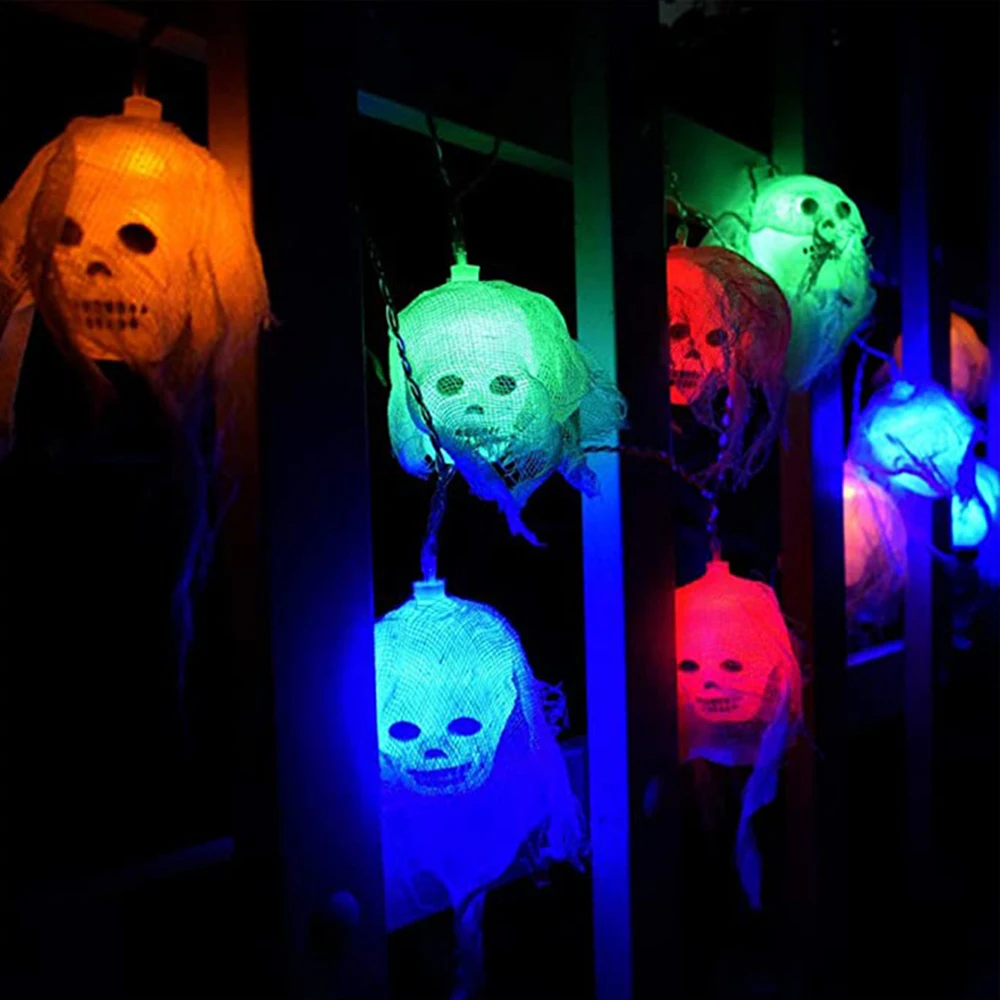 20led 10leds Halloween Ghost Skeletons Bat Eyeball Led Light String for Halloween Christmas Festival Home Party Outdoor Decor