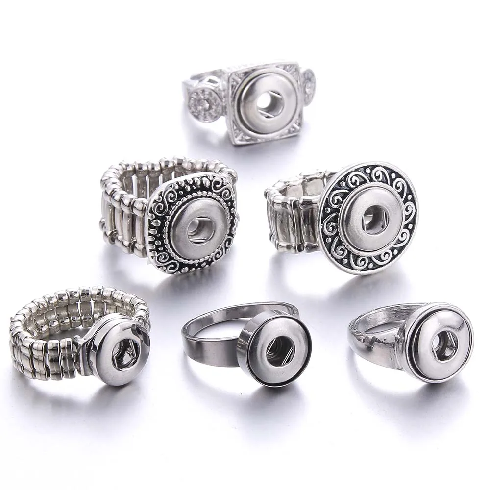 New Snaps Jewelry 12mm Snap Button Ring High Quality Stainless Steel Snap Rings Buttons Jewelry