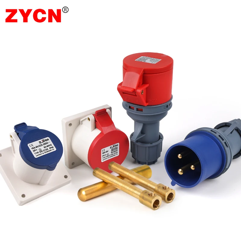 Industrial Plug Connector 3 Pole 32A Male Female Electric Coupler Waterproof Dust-Proof IP44 SFN-023/ 313  Socket Solid Copper