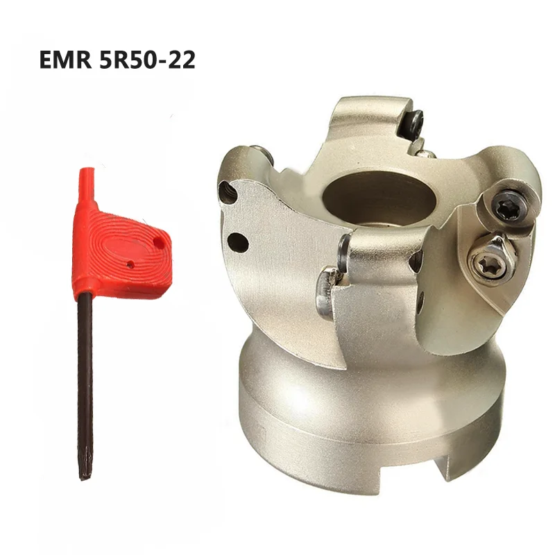 1pc EMR 5R 50 22 4T Face Milling Cutter Holder Indexable CNC Lathe Machine Tool for RPMT RPMW Round Carbide Inserts