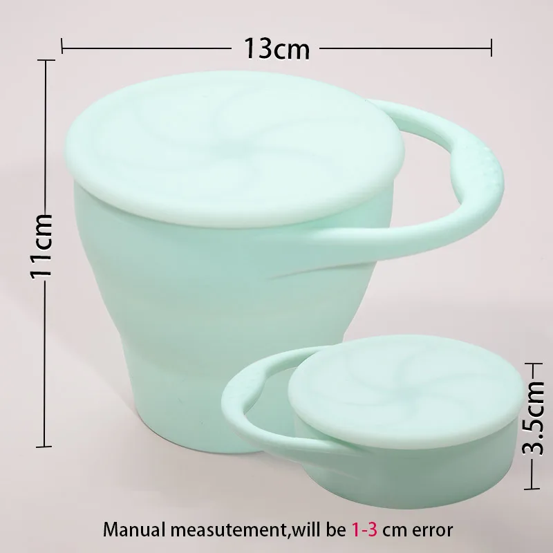 Neueste Custom Food Grade Silikon Snack Tasse Umweltfreundliche Gemischt Farbe Baby Wasser Tasse Wasserdicht BPA FREI Weichen Deckel