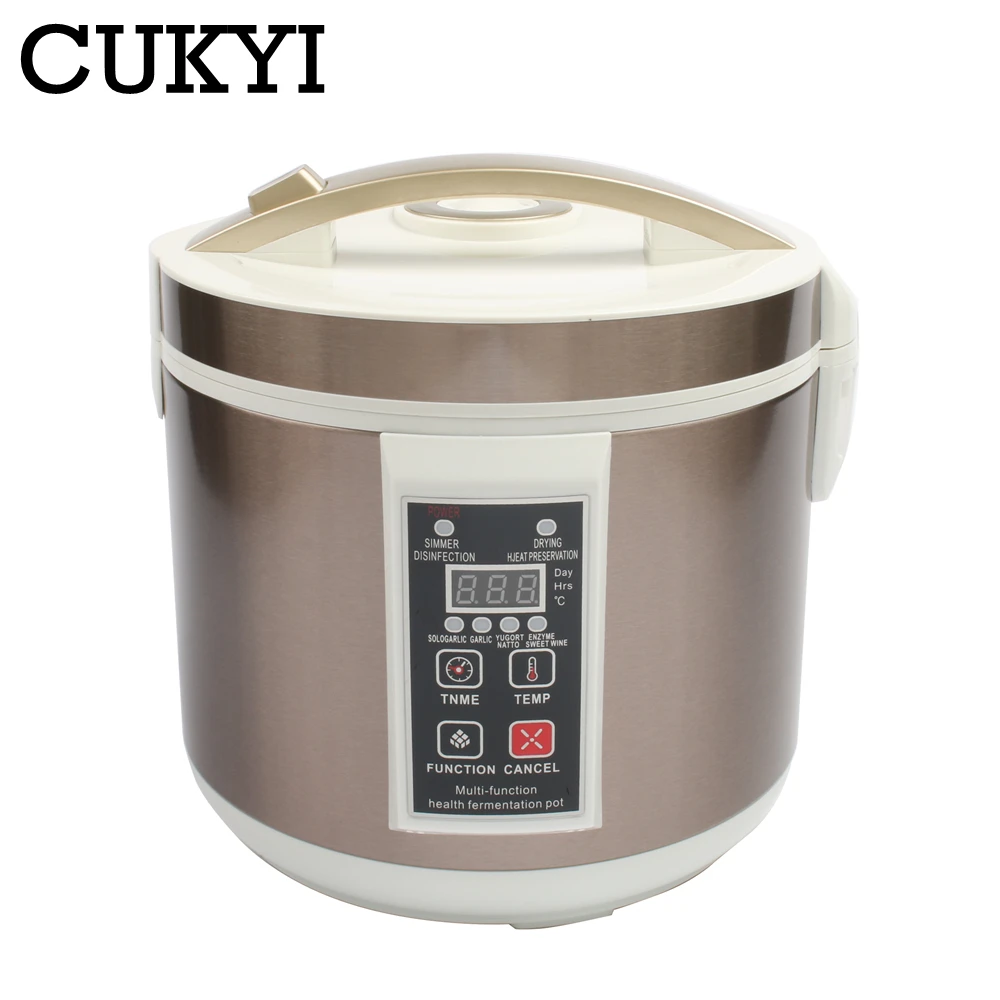 CUKYI 5L / 6L Automatic Black garlic fermenter household DIY zymolysis pot maker 110V 220V black garlic fermenting machine EU